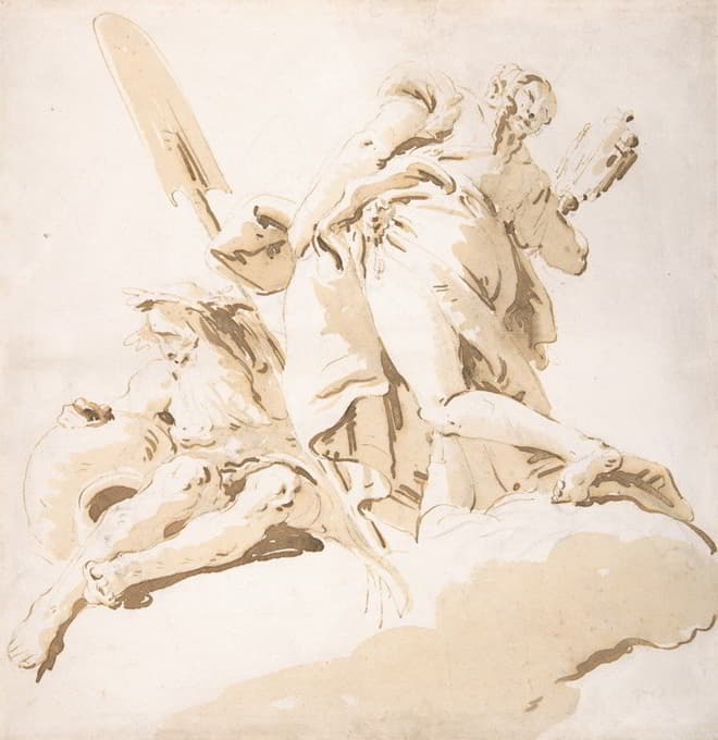 Giovanni Battista Tiepolo - Standing Figure of Prudence and a Seated River God