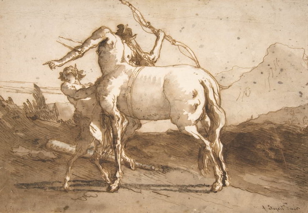 Giovanni Domenico Tiepolo - A Centaur and a Satyr