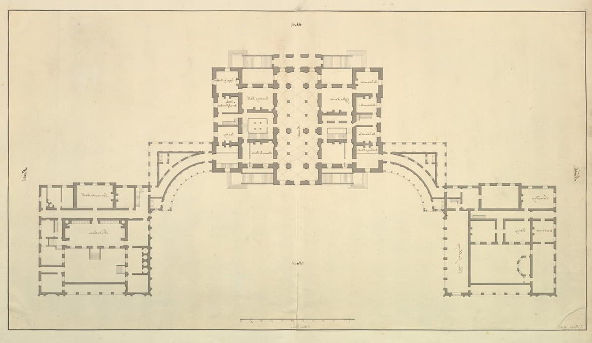 Isaac Ware - Houghton Hall, Norfolk, Ground Floor (Basement) Plan
