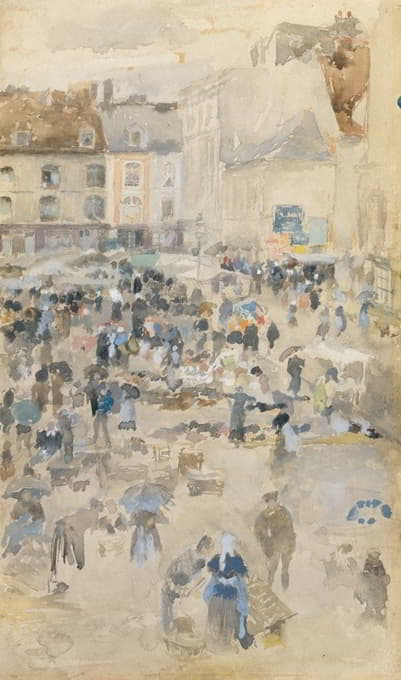 James Abbott McNeill Whistler - Variations in Violet and Grey—Market Place, Dieppe