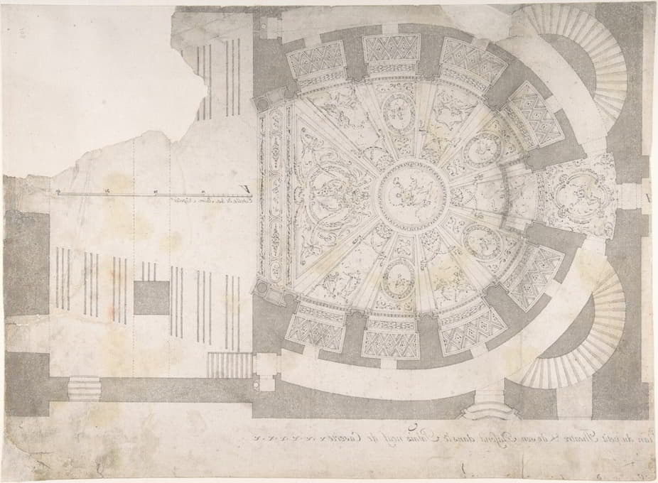Luigi Vanvitelli - Projection of Ceiling Over Plan of the Small Theater in the Palace at Caserta