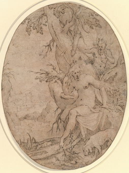 Paulus Willemsz. van Vianen - Diana and a Leering Satyr in a Forest