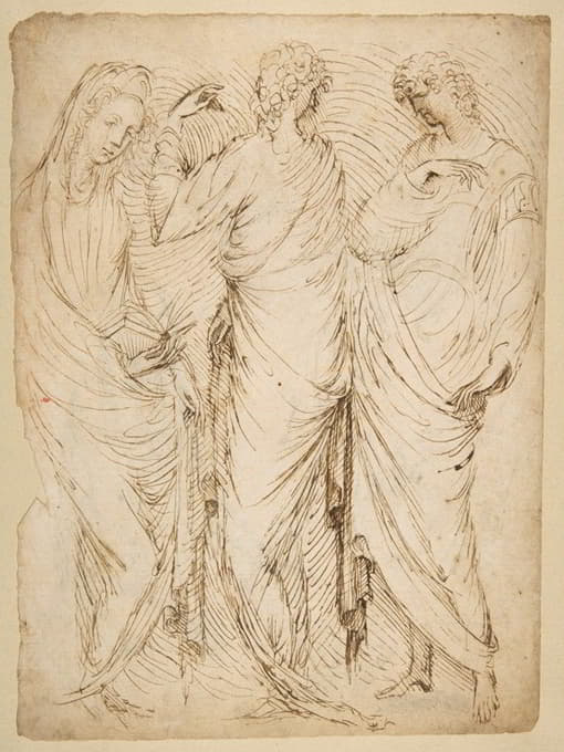 Stefano da Verona - Three Standing Figures