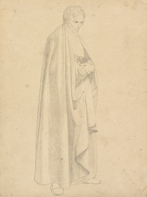 Wilhelm von Schadow - Joseph Wintergerst in a Floor-length Coat, Standing, with his Hands Placed on Top of one another