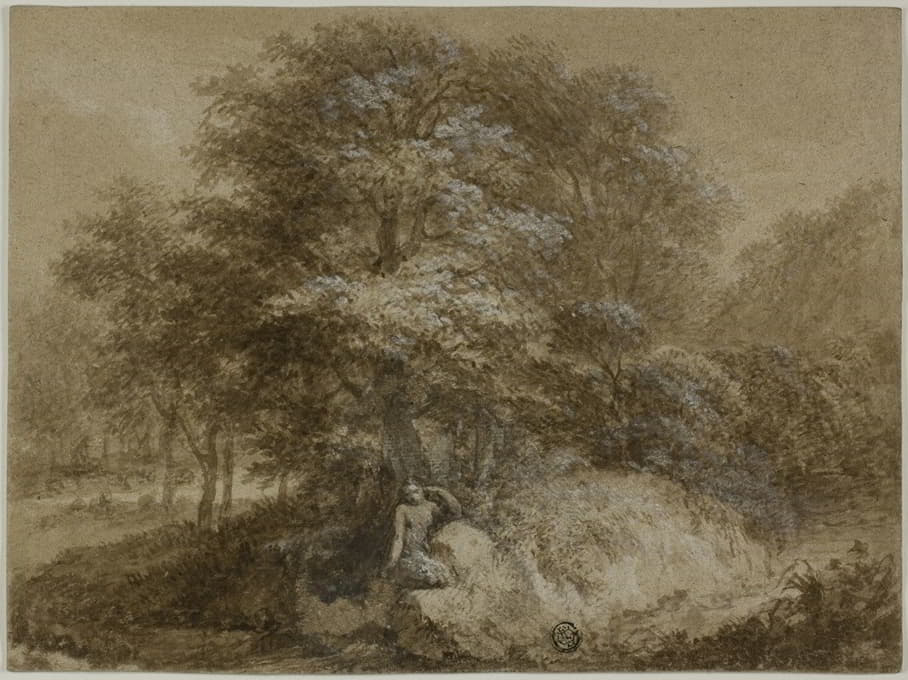 Adam Friedrich Oeser - Shady Grove with Nymph Seated Under Tree