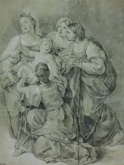 After Domenichino - Group of Four Women and Child