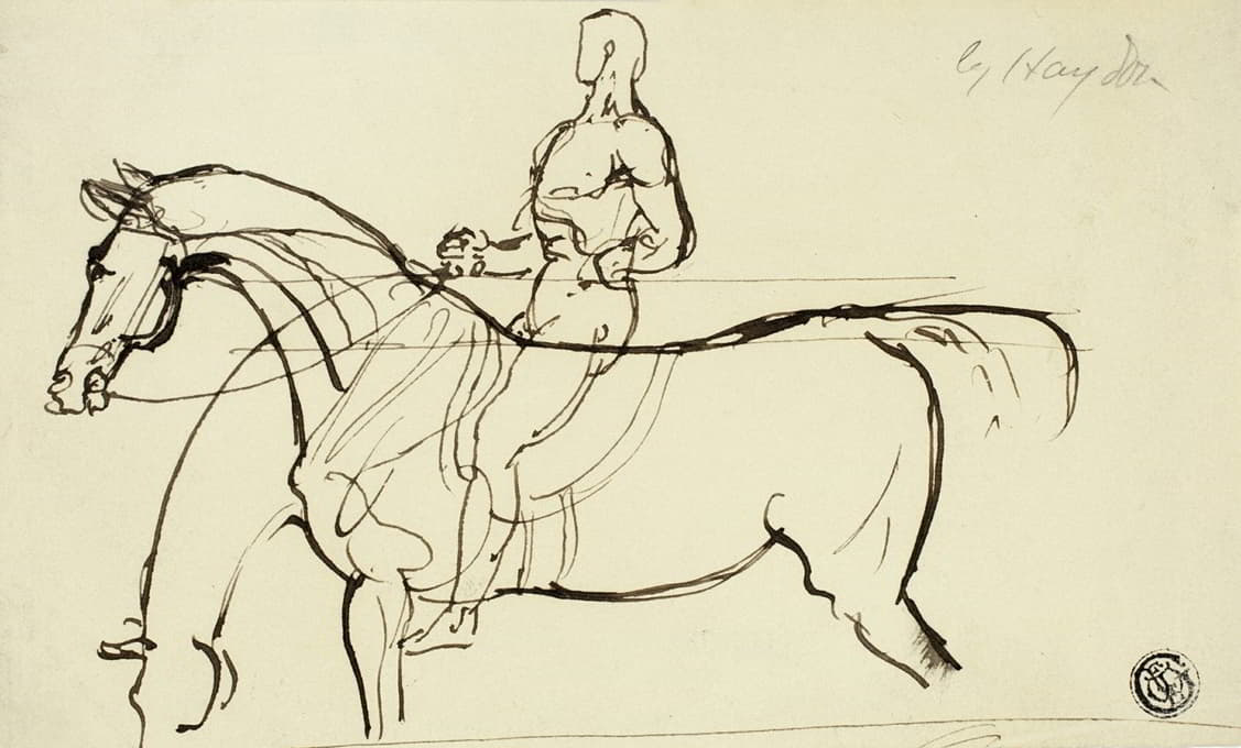马与骑手素描