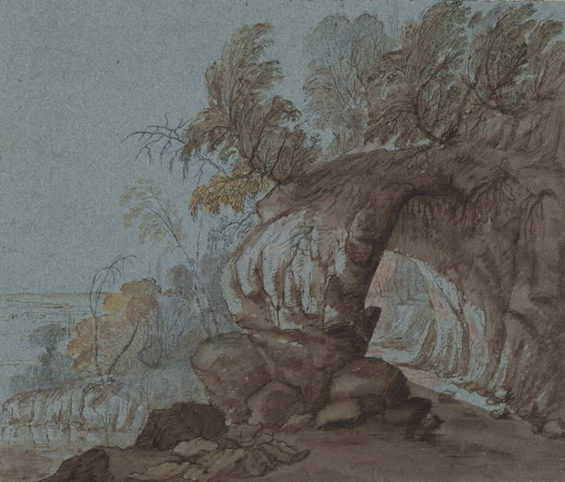 Circle of Gillis Neyts - Landscape with Archway in Rocks