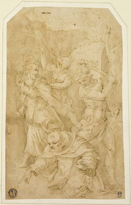 Circle of Giorgio Vasari - Study for the Death of Saint Peter Martyr