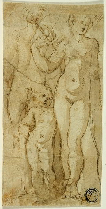 Circle Of Parmigianino - Venus and Cupid