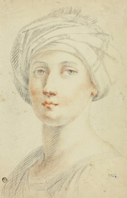 David Allan - Portrait Bust of Young Woman in Turban