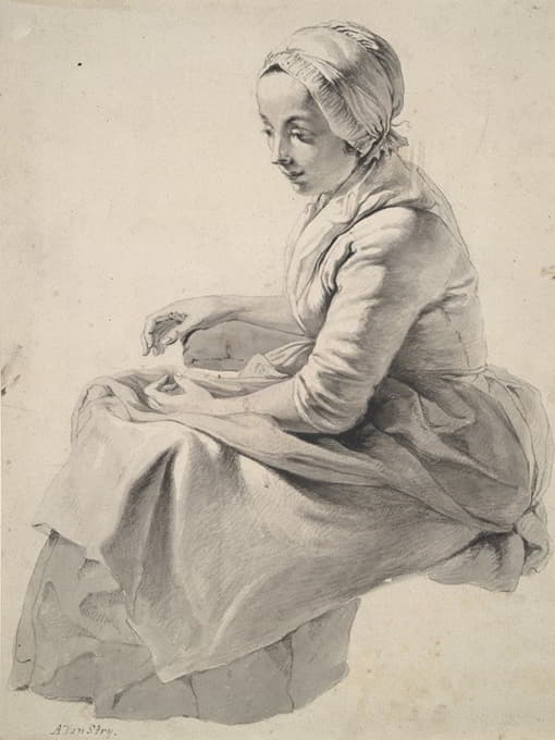 Abraham Van Strij - Seated Woman