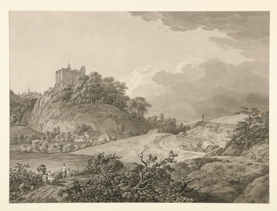 Adrian Zingg - View of Nossen Castle in Saxony