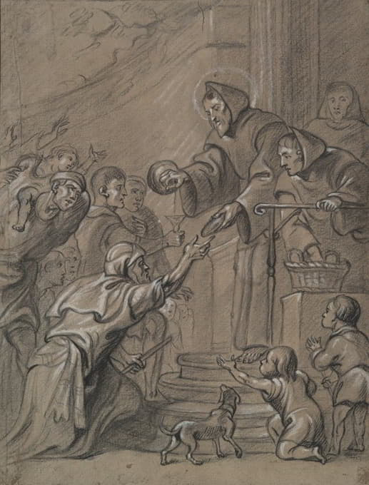 Circle of Erasmus Quellinus II - St. Francis of Paula Feeding the Poor