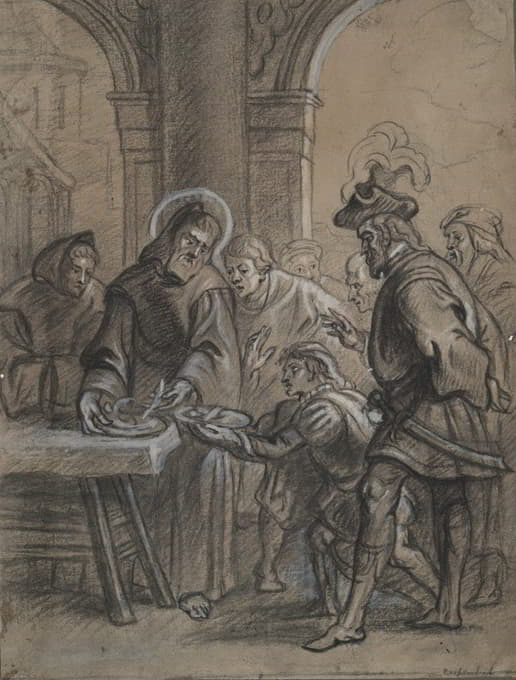 Circle of Erasmus Quellinus II - St. Francis of Paula Reviving Cooked Fish