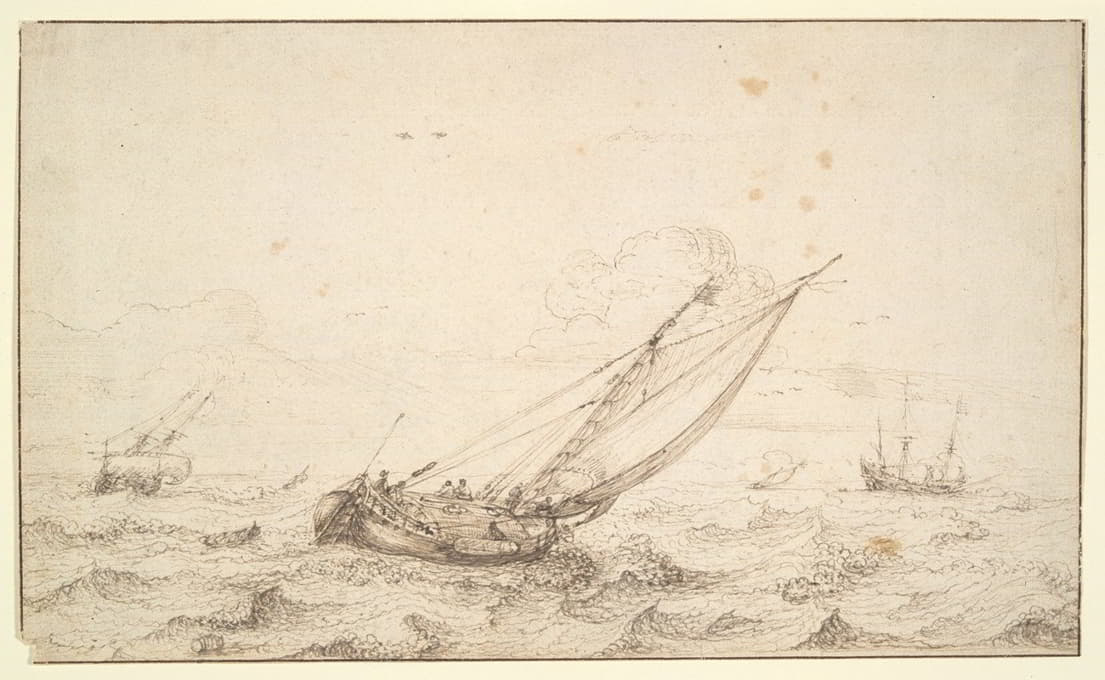 Hendrik Cornelisz. Vroom - Sailing Boats in a Storm
