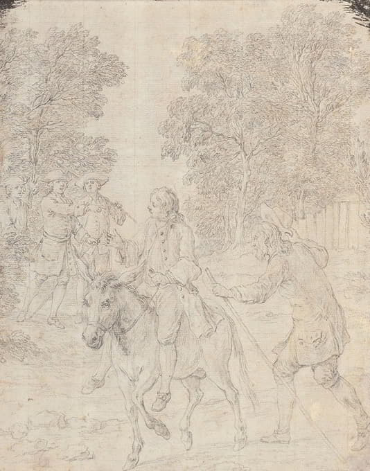 Charles-Nicolas Cochin - The miller, his son and the donkey, after Oudry’s The Fables of La Fontaine