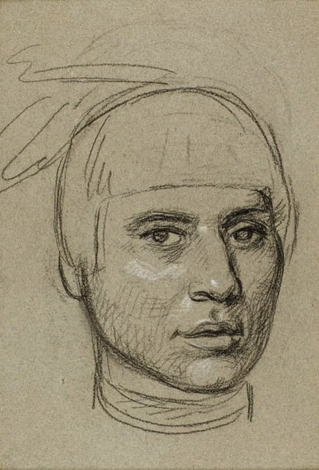 Charles Bird King - Study for a Portrait of Chippewa Chief No-Tin