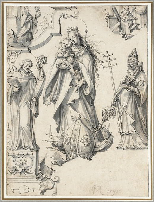 Christoph Murer - Madonna and Child with Pope and Bishop Saint