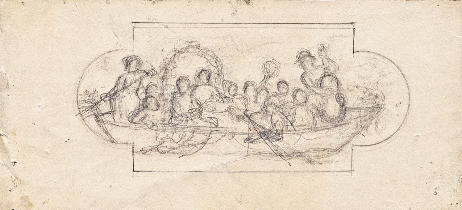 Franz von Matsch - Hochzeitsfeier auf einem Boot