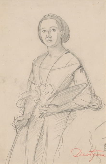 Józef Simmler - Portrait study of Jadwiga Łuszczewska – Deotyma