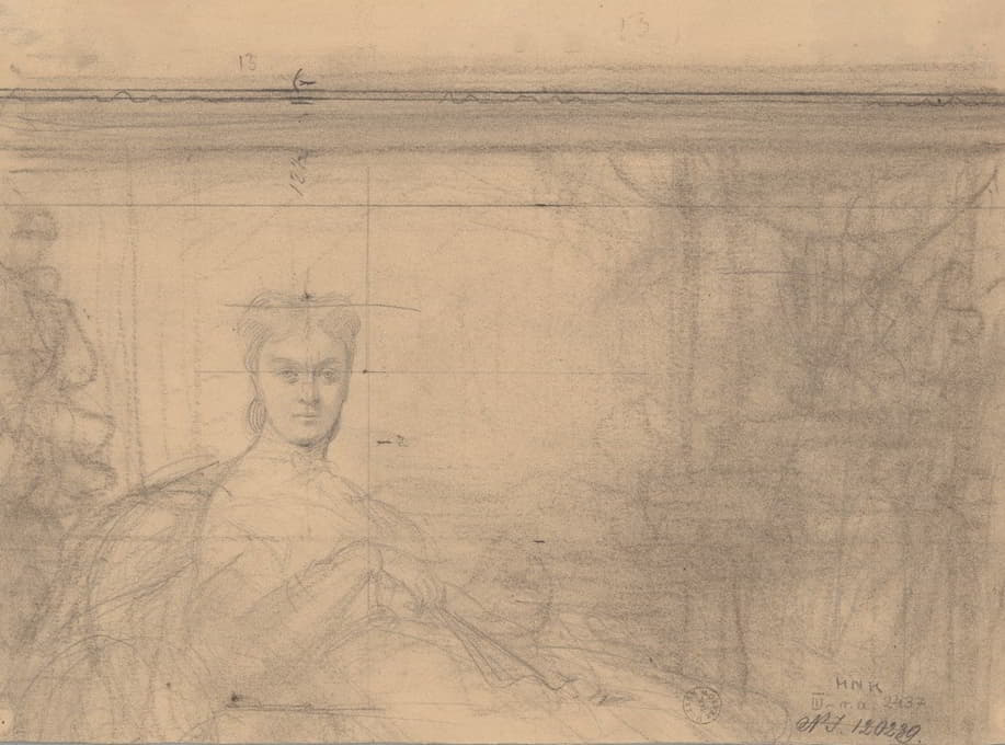 埃米利娅·沃德科夫斯卡肖像素描的上半部分