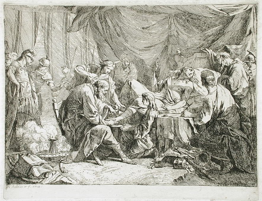 Nöel Hallé - Wounded Antiochus after His Fall Dictating His Will