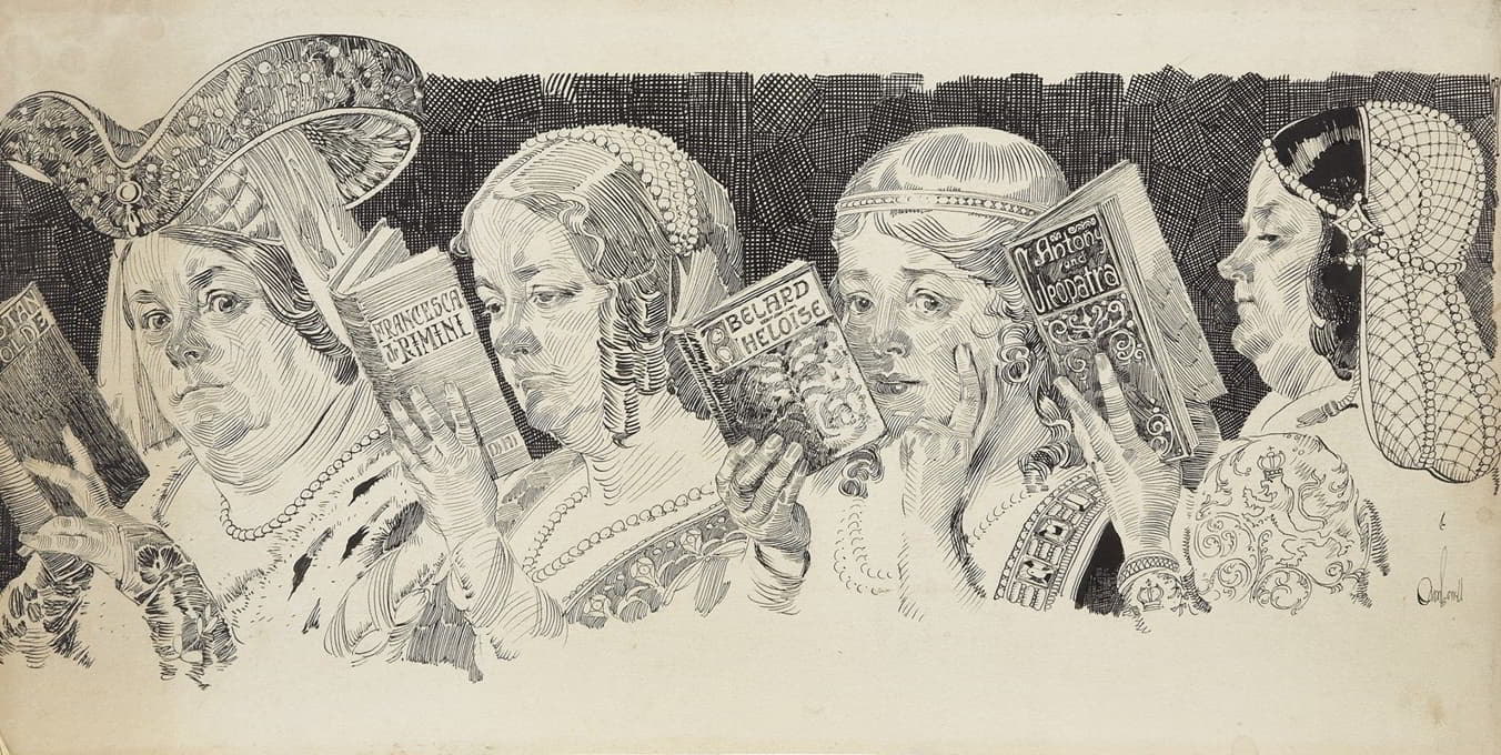 Orson Lowell - Line up of Women Reading Novels