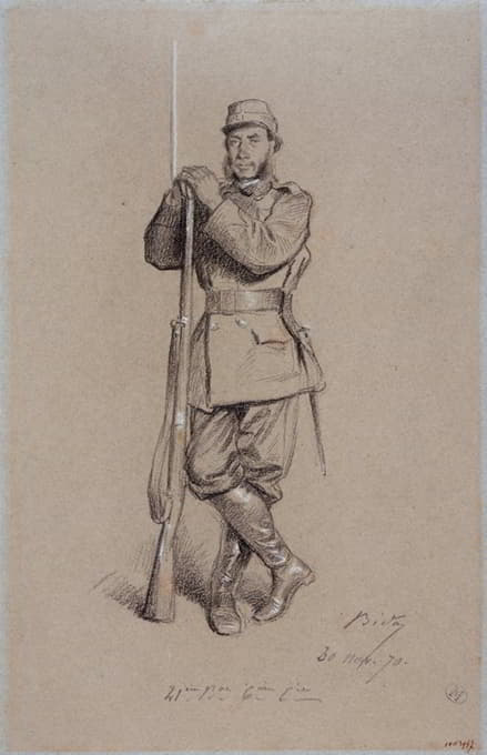 埃米尔·坦普尔在巴黎围攻期间的肖像。