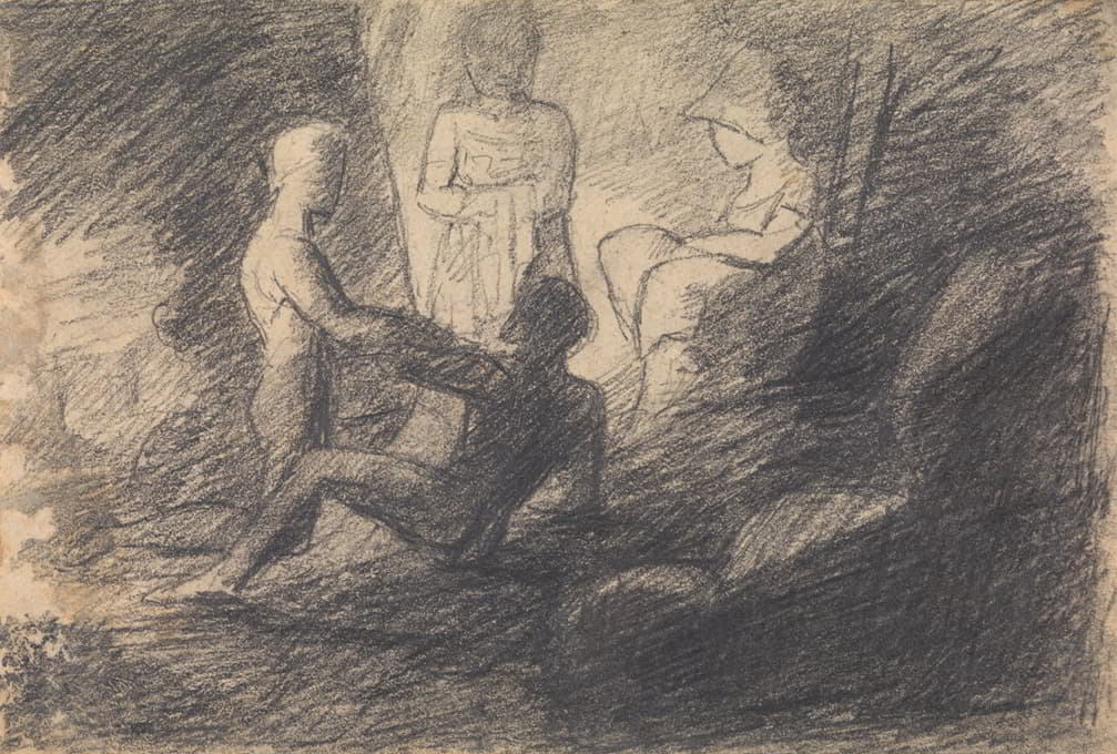 Benjamin Robert Haydon - Study of Figures in a Cave