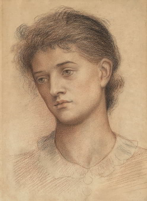 Evelyn De Morgan - Portrait head of a woman