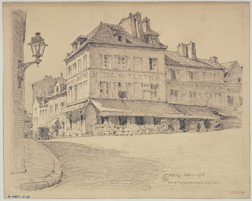 Ferdinand Boberg - Place du Tertre et la rue du Mont Cenis, Montmartre