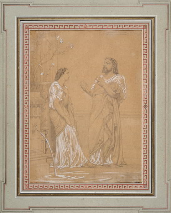 西奥菲尔·高蒂埃和法瓦特女士穿着罗马服装的肖像
