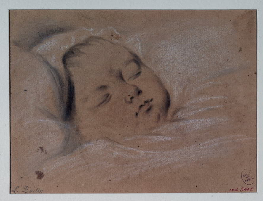 Julien Léopold Boilly - Tête d’enfant endormi