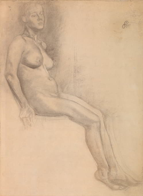 坐着的女人的裸体
