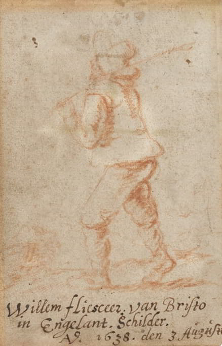 Willem Flessiers - A figure walking to the left