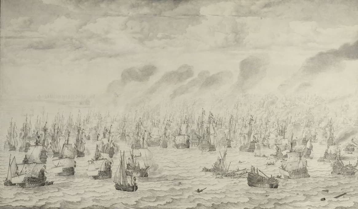 Willem van de Velde the Elder - The Battle of Terheide