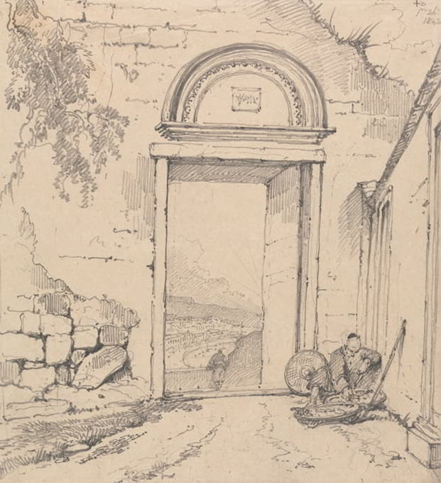 George Chinnery - Peasant Seated by a Doorway