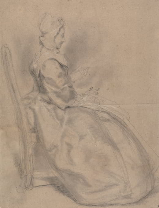 Hubert-François Gravelot - Study of a Seated Lady