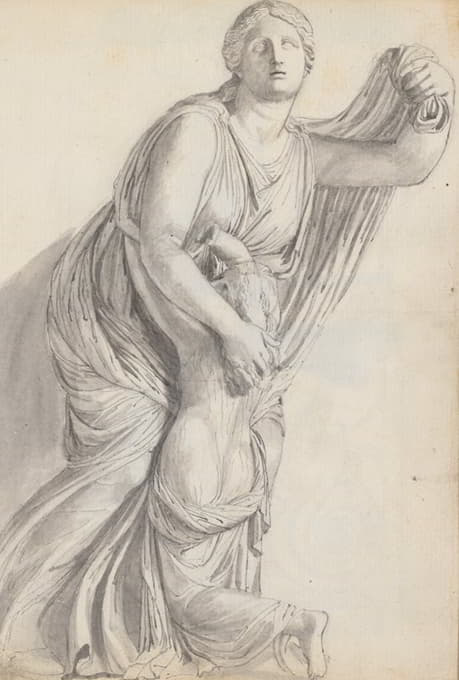 John Flaxman - Study of Niobe With Her Youngest Daughter, from the Niobid Group, Villa Medici Gardens, Rome