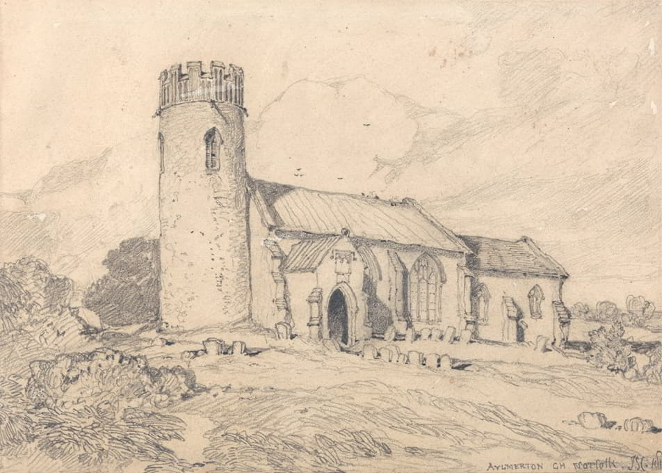 John Sell Cotman - Aylmerton Church; Norfolk, from the South-West