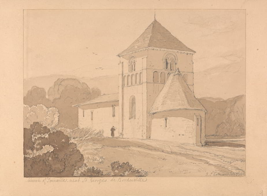 John Sell Cotman - Church of Yainville, near Saint Georges de Bocherville, Normandy