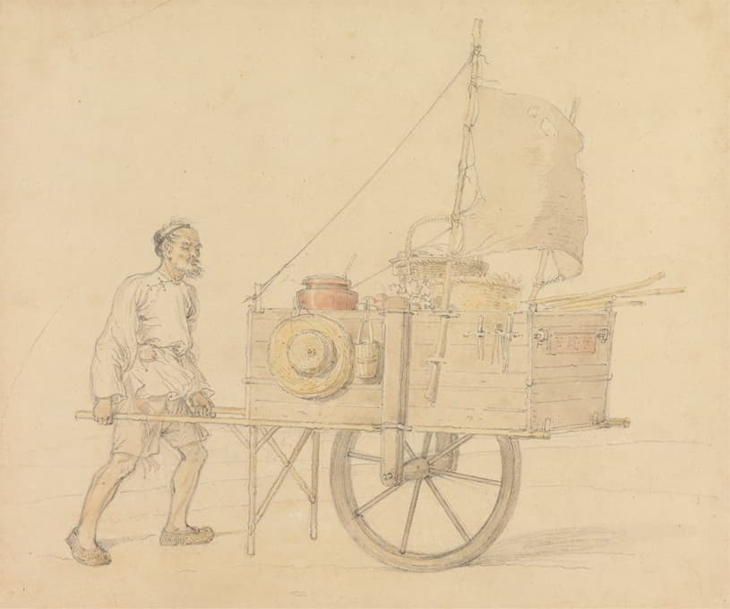 William Alexander - Chinese Carrier with His Sail-Set Barrow
