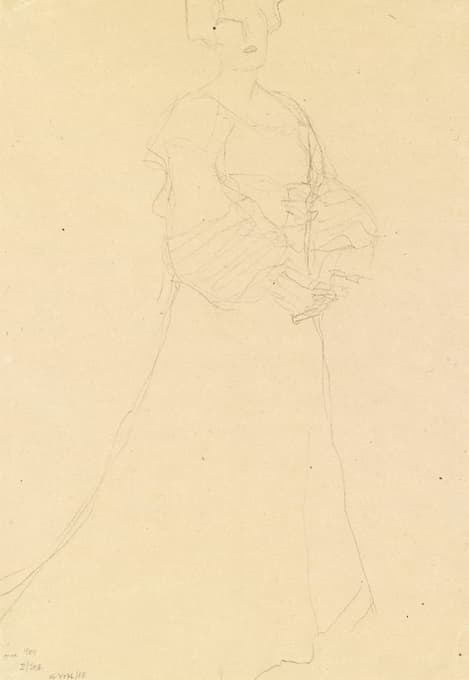 Gustav Klimt - Stehende Dame nach rechts
