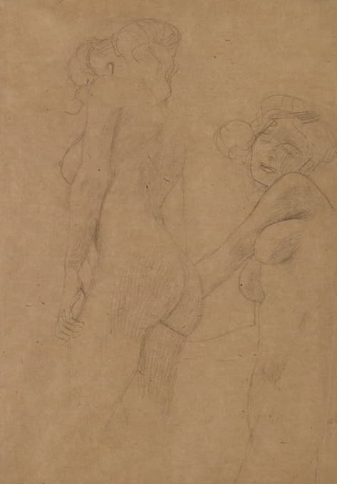 两名女性裸体站立