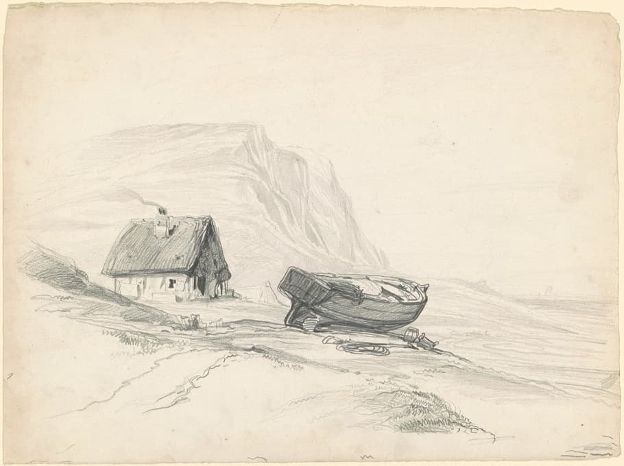 Seth Wells Cheney - House and Boat at the Shore