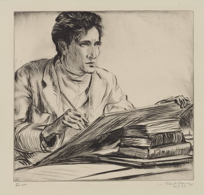 Albert Sterner - The man drawing