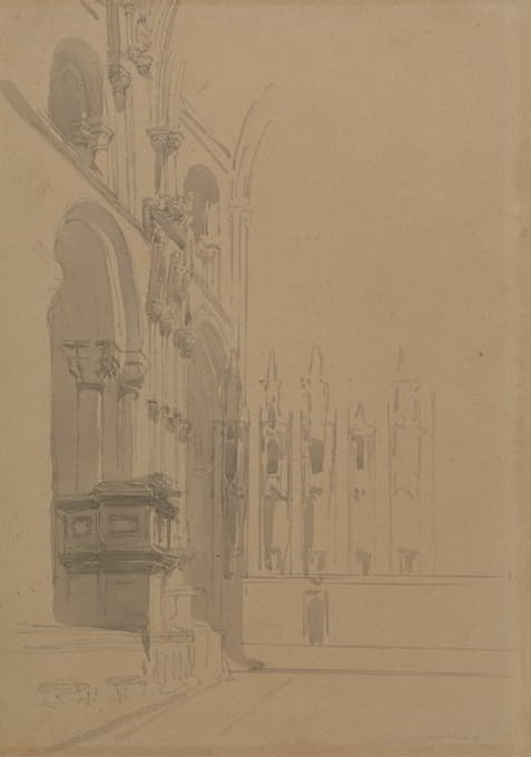 David Roberts - Interior of Durham Cathedral