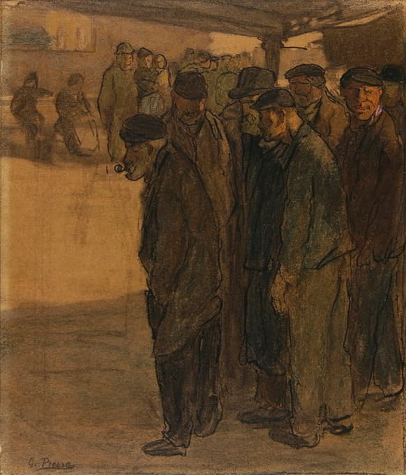 Gustave Pierre - Défilé d’indigents dans un baraquement