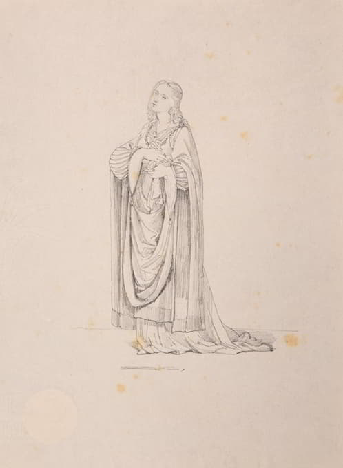 Jacques-Raymond Brascassat - Jeune femme en costume XVe s.